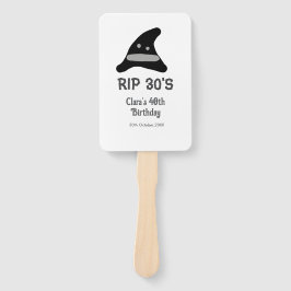 Leque Gray black RIP 30's 40th birthday witch hat hallow