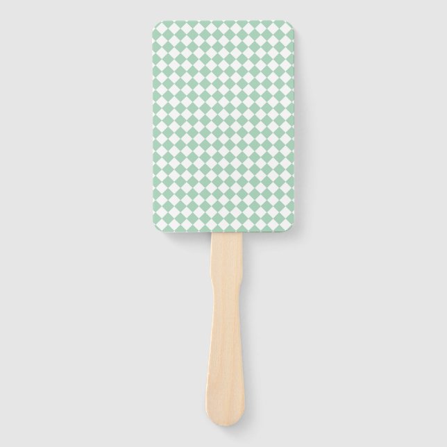 Leque Green White Checker Diamond Pattern (Frente)