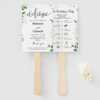 Leque Greenery Script Timeline Program Invitation