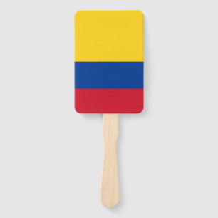 Leque Grupo de fã da mão com a bandeira de Colômbia