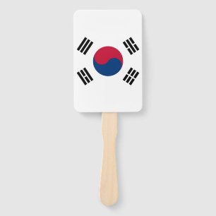 Leque Grupo de fã da mão com a bandeira de Coreia do S