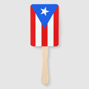 Leque Grupo de fã da mão com a bandeira de Puerto Rico