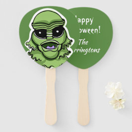 Leque Halloween Criação personalizada de texto manual co