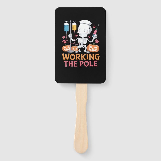 Leque Halloween Nurse Skeleton Funny Joke Essential T-Sh (Frente)