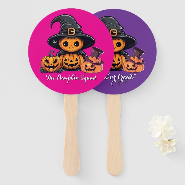Leque Hand Fan : HALLOWEEN Treat #01 (Frente e Verso)