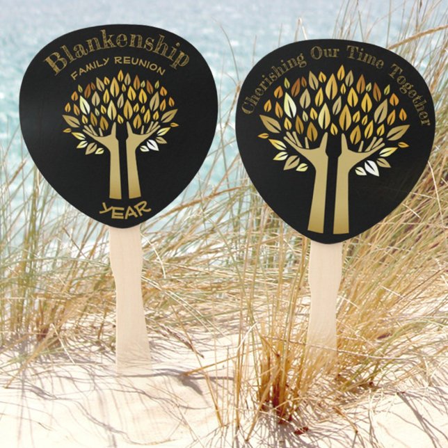 Leque Hands Up Tree Leaves Family Reunion Party (Criador carregado)