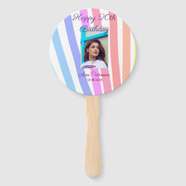 Leque Happy 20th Birthday rainbow rustic boho lines phot