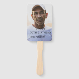 Leque Happy 50th birthday name photo year man simple min