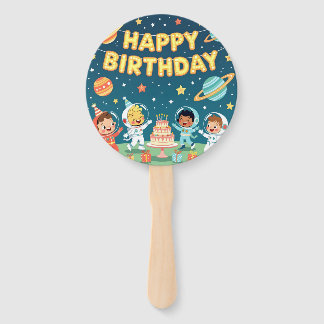 Leque Happy birthday space theme