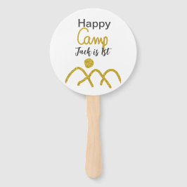 Leque Happy camping camper one birthday kids golden sun