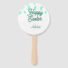 Leque Happy Easter green eggs pastel name date simple