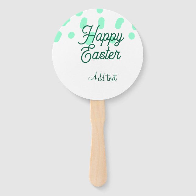 Leque Happy Easter green eggs pastel name date simple  (Frente)