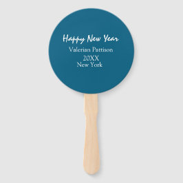 Leque Happy new year blue name place year boho simple 