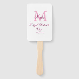 Leque Happy valentine's day monogram pink name love girl