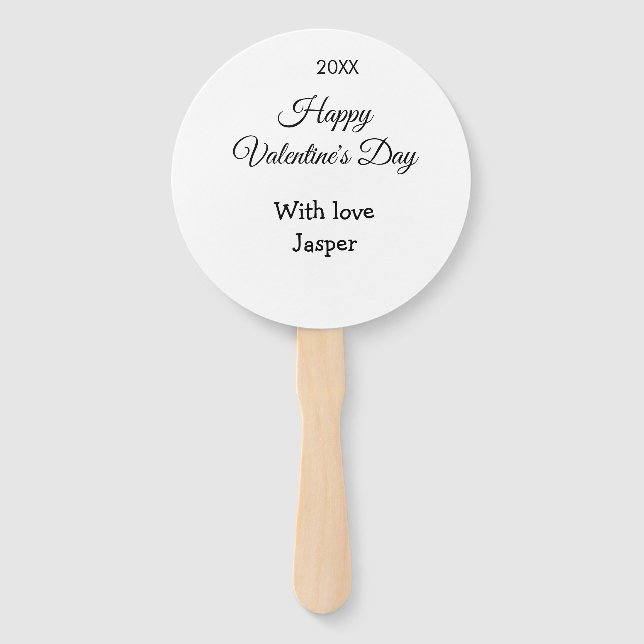 Leque Happy Valentine's day name love simple year stylis (Frente)