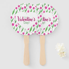 Leque Happy Valentine's Day Pink Tulips