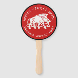 Leque Heathens Contra Ventilador de Ódio - Logotipo redo