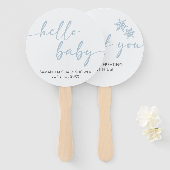 Leque Hello Baby Shower (Frente e Verso)