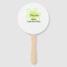 Leque Hello I am new here name yellow green flower kids