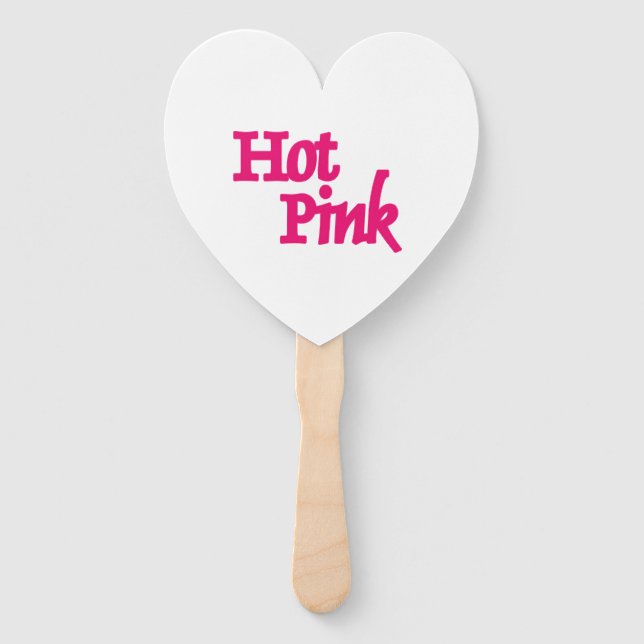 Leque Hot Pink white heart hand fans (Frente)