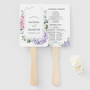 Leque Hydrangeas Rosa Azul Claro e casamento Eucalyptus