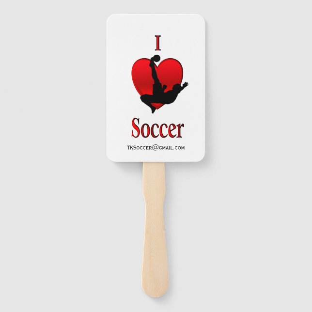 Leque I Heart Soccer with Team Email or Name (Verso)