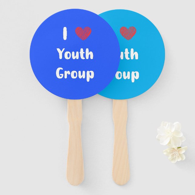 Leque I Heart Youth Group Fans (Frente e Verso)