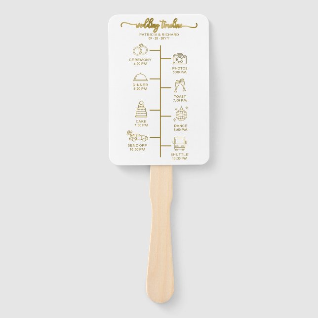 Leque Ícone de Itinerário de Casamento Chic Script Boas- (Frente)