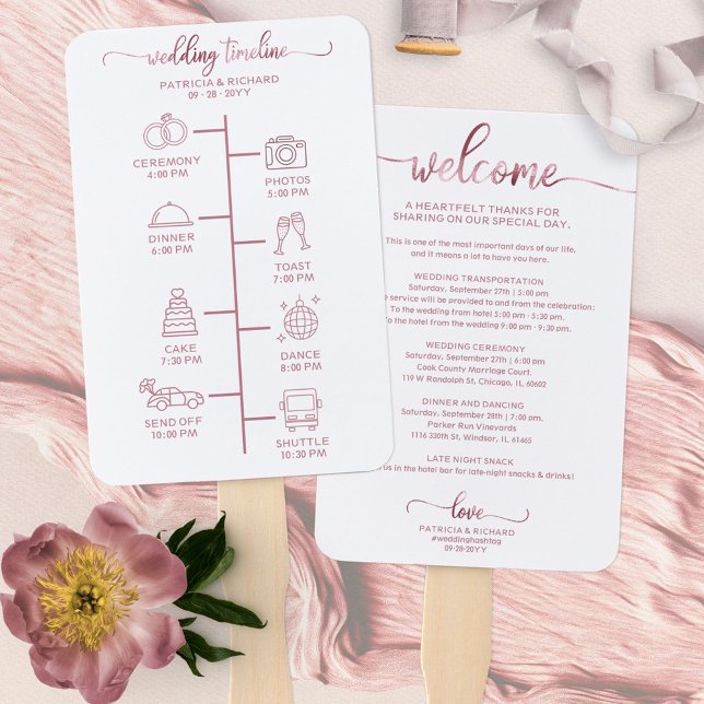 Leque Ícone de Itinerário de Casamento Chic Script Boas- (Criador carregado)