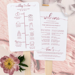 Leque Ícone de Itinerário de Casamento Chic Script Progr