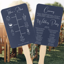 Ícones de Linha de Tempo de Casamento Azul Marinho