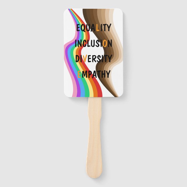 Leque Igualdade Inclusão Diversidade Empatia, fã-mão (Frente)