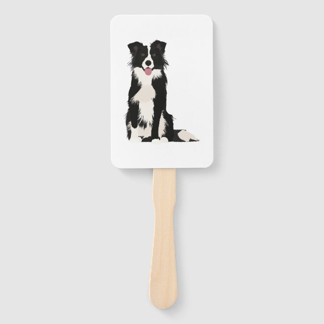 Leque Ilustração de Borda Collie! (Frente)