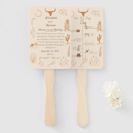 Leque Ilustração de Cowboy Western Boho Linha do Tempo d