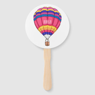 Leque Ilustração de desenho animado com balão de ar quen