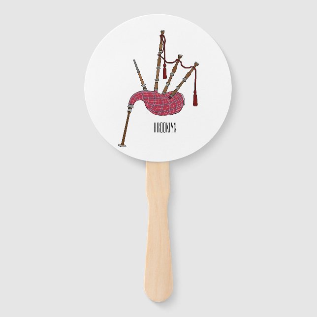 Leque Ilustração de desenho animado de Bagpipe (Frente)