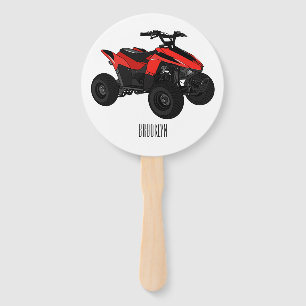 Leque Ilustração de desenho animado de bicicleta atv