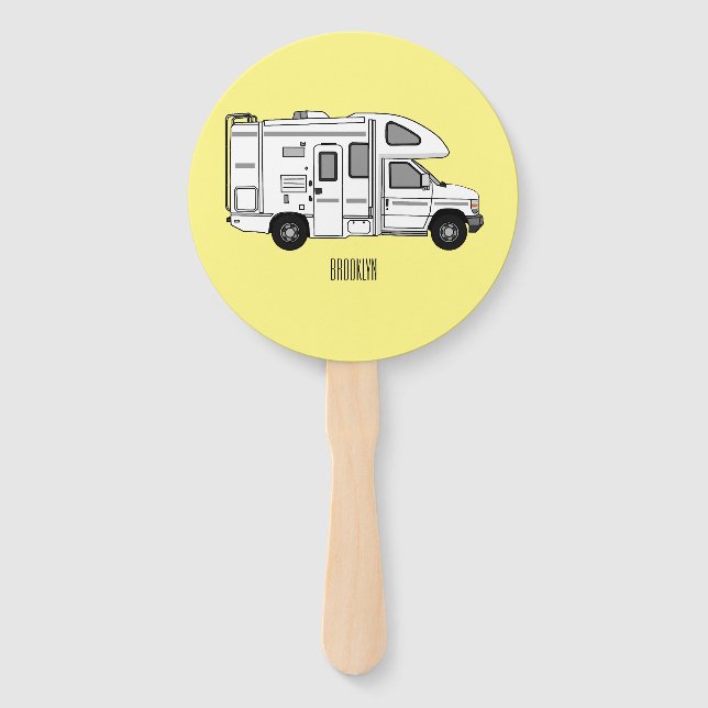 Leque Ilustração de desenho animado de Campervan (Frente)