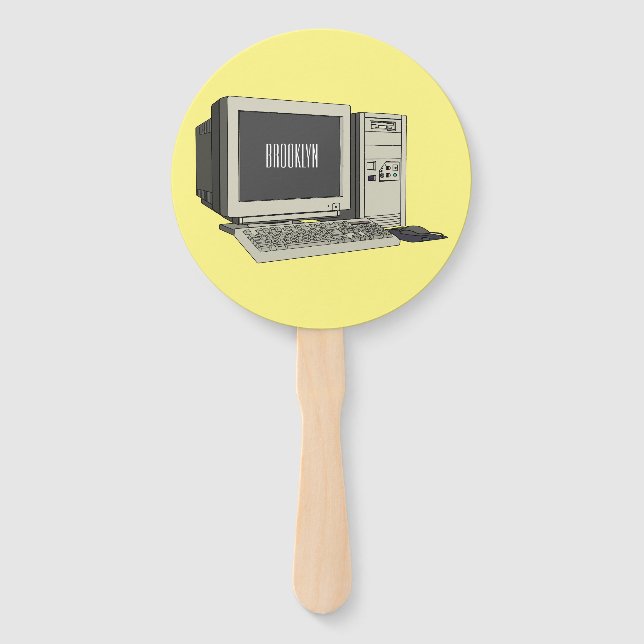 Leque Ilustração de desenho animado de computador (Frente)