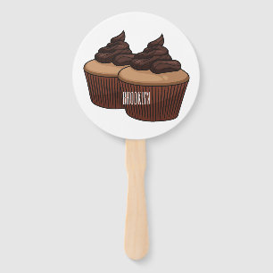 Leque ilustração de desenho animado de cupcake