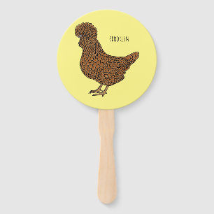 Leque Ilustração de desenho animado de frango polado Cha