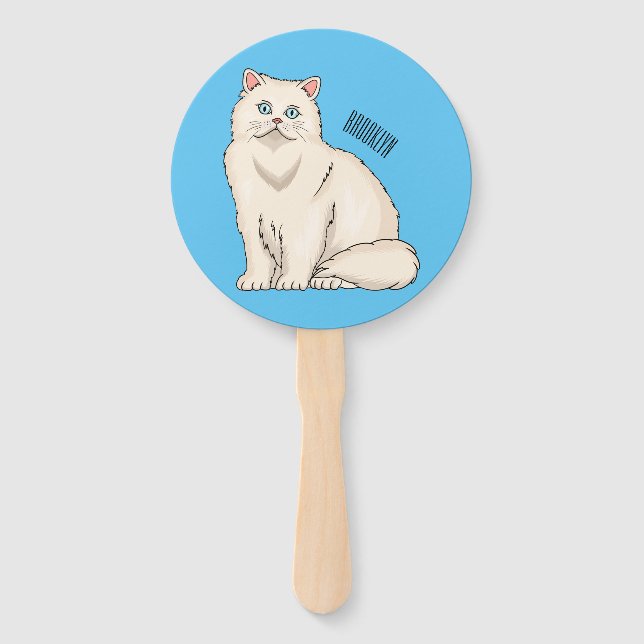 Leque Ilustração de desenho animado de gato persa (Frente)