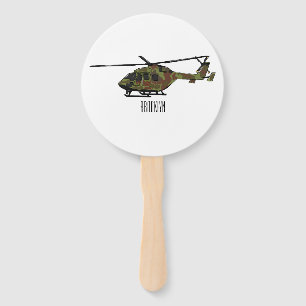 Leque Ilustração de desenho animado de helicóptero do ex