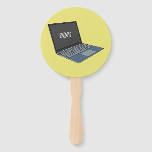 Leque ilustração de desenho animado de laptop