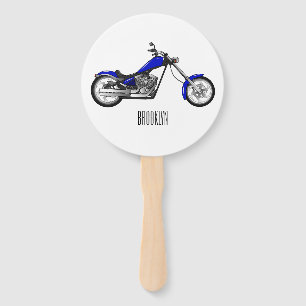 Leque Ilustração de desenho animado de motocicleta Chopp