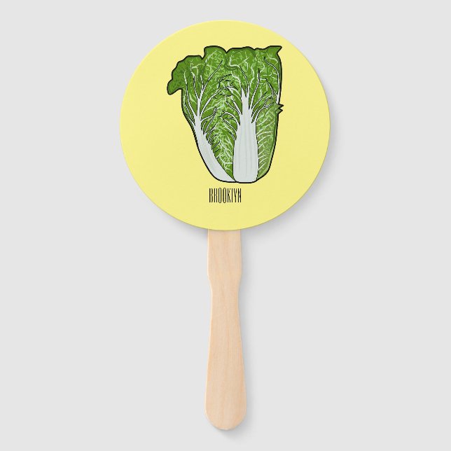 Leque Ilustração de desenho animado de repolho chinês (Frente)