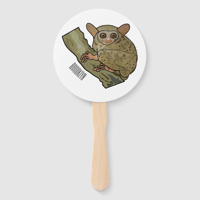 Leque Ilustração de desenho animado de Tarsier (Frente)