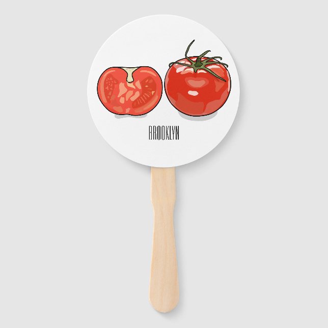 Leque Ilustração de desenho animado de tomate (Frente)