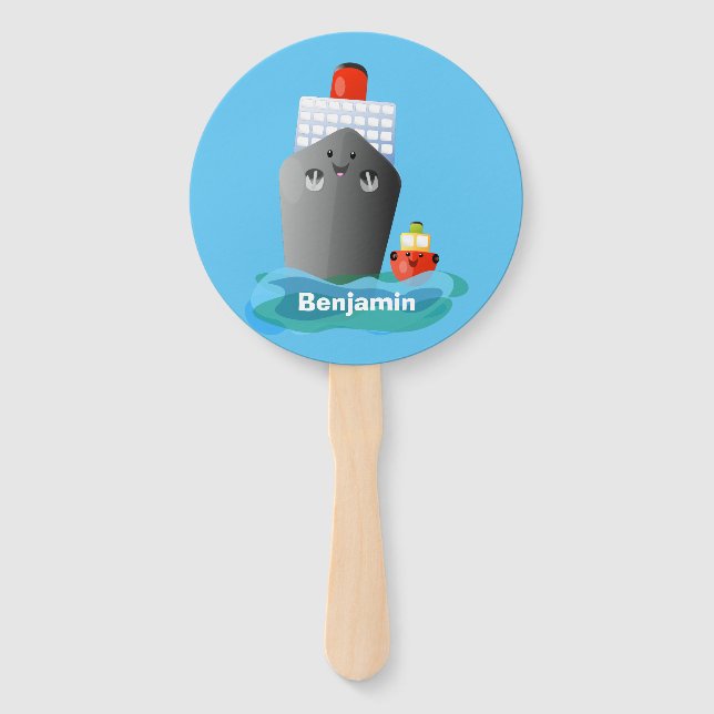 Leque Ilustração de desenho animado do navio de linha do (Frente)