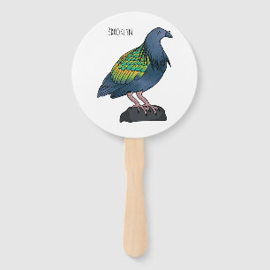 Leque Ilustração de desenho animado do pombo Nicobar